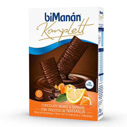Bimanan Komplett chocolate negro y naranja